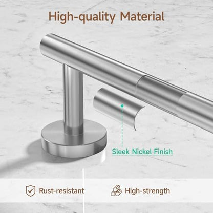 USHOWER 4PCS Brushed Nickel Bathroom Accessories Set, 24-Inch Towel Bar Set