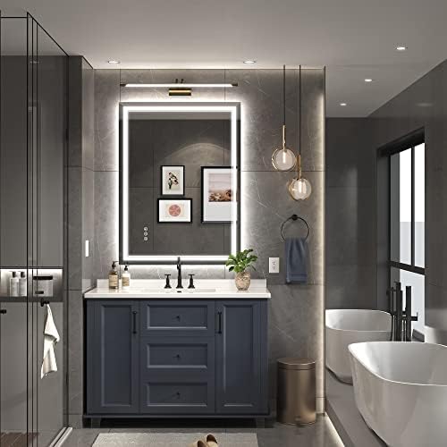 Ratsamee 24"x32" LED Bathroom Mirror with Lights, Backlit + Front Lit