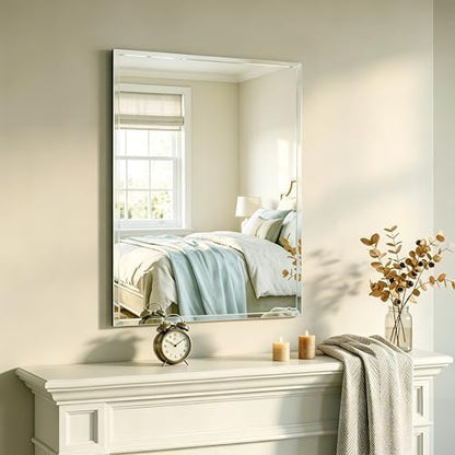 24x32 Inch Bathroom Mirrors for Over Sink, Frameless Mirrors for Wall