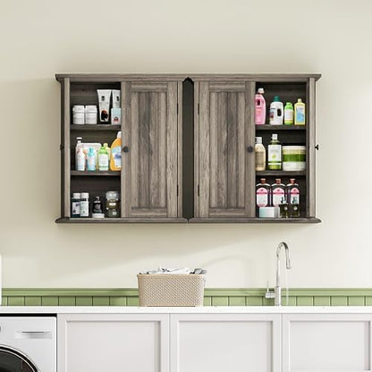 ChooChoo Bathroom Wall Cabinet with 2 Doors, Over The Toilet, Farmhouse