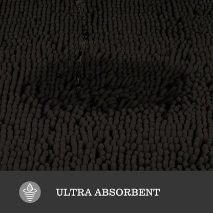 Yeaban Chocolate Brown Bathroom Rug 26"x44", Non-Slip Rubber Backing