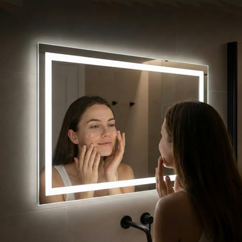 40"x 32" LED Bathroom Mirror with Lights, Smart Anti-Fog Wall Vanity Mirror