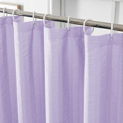 Aiyufeng Light Purple Shower Curtain for Bathroom, Embossed Textured Fabric Shower Curtain for Bathroom - Soft Cloth & Hotel Spa, Machine Washable, 72X72, Light Purple
