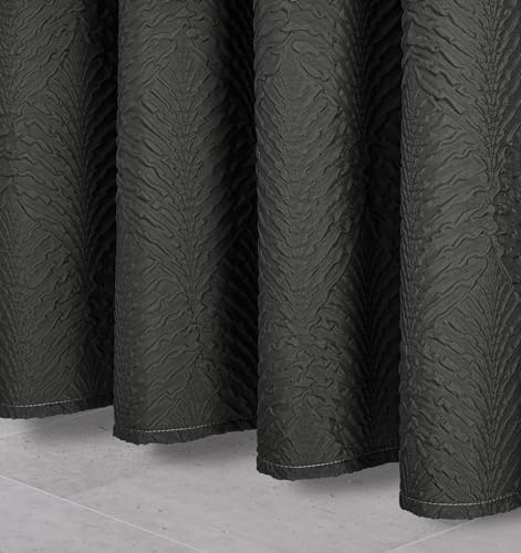 Gibelle Ombre Black Shower Curtain for Bathroom, Farmhouse Bath Curtain 72x72