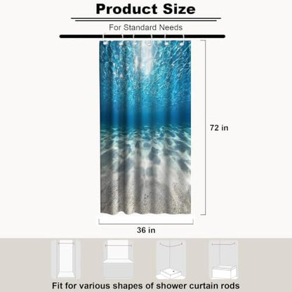 Luxury Summer Ocean Shower Curtain Modern Tropical Nautical Aesthetic Funky