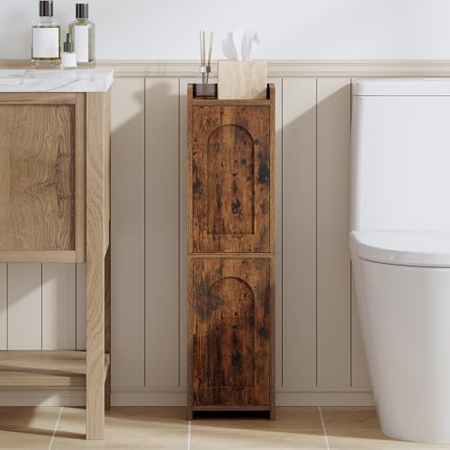 Hzuaneri Bathroom Storage Cabinet, Small Corner Floor Cabinet with 2 Doors