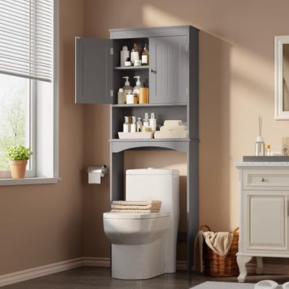 Gizoon Over the Toilet Storage Cabinet with Adjustable Shelf, Grey