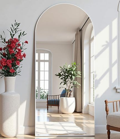 Dewfig Mirror Full Length, 64"X21" Arched Floor Mirror, White