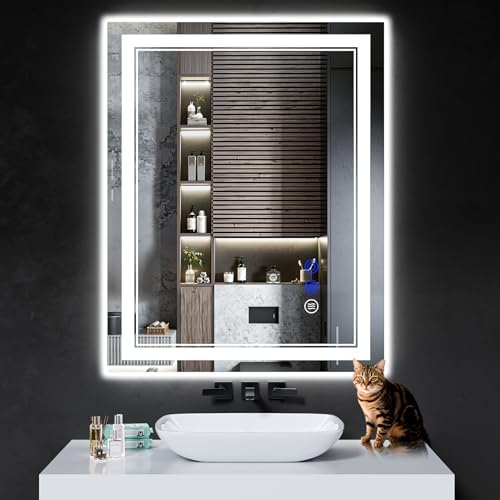 40"x30" LED Bathroom Mirror with Lights,Anti-Fog,3 Color Modes