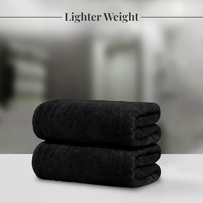 Tens Towels 2 Piece Extra Large Bath Sheets 35 x 70 Inches, Black