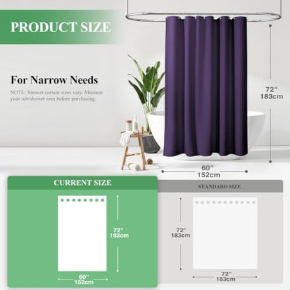 Dynamene Stall Waffle Shower Curtain 256 GSM Heavy Fabric 60x72 Purple