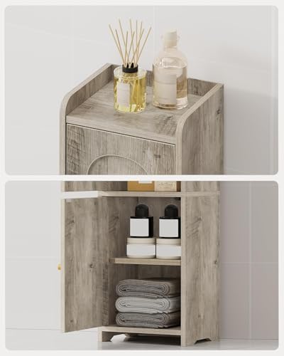 Hzuaneri Bathroom Storage Cabinet, Small Corner Floor Cabinet with 2 Doors