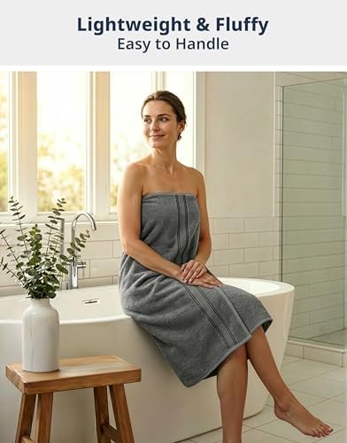 LANE LINEN Bath Sheet Set 4 Pack Oversized Soft Absorbent Quick Dry - Grey