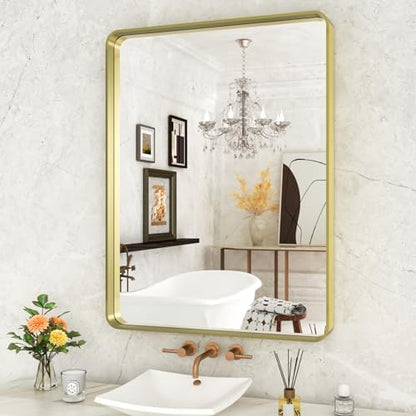 WEER Gold Bathroom Vanity Mirror 24X32 Inch