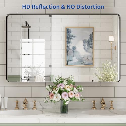 WEER Black Bathroom Vanity Mirror 40X24 Inch
