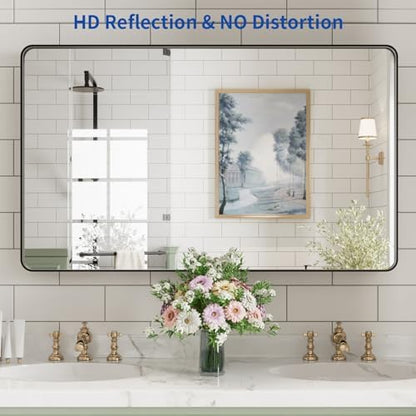 WEER Black Bathroom Vanity Mirror 40X24 Inch