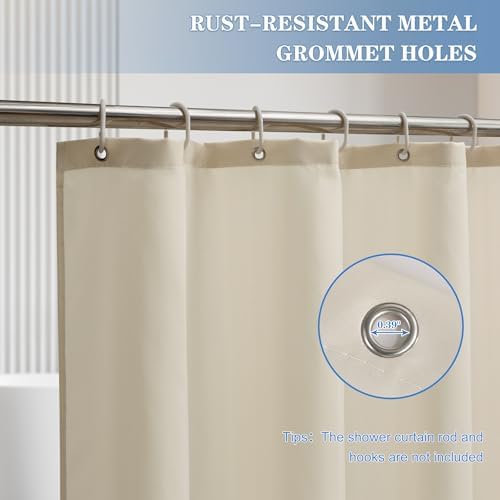 Nasitos Fabric Shower Curtain Liners with Magnets 2 Pack 70X72 Inch White