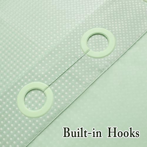 Gibelle No Hook Cloth Mint Green Shower Curtain with Liner, 72x86