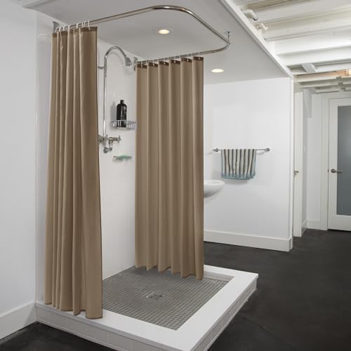 Nasitos Fabric Shower Curtain Liners with Magnets 2 Pack 70X72 Inch White