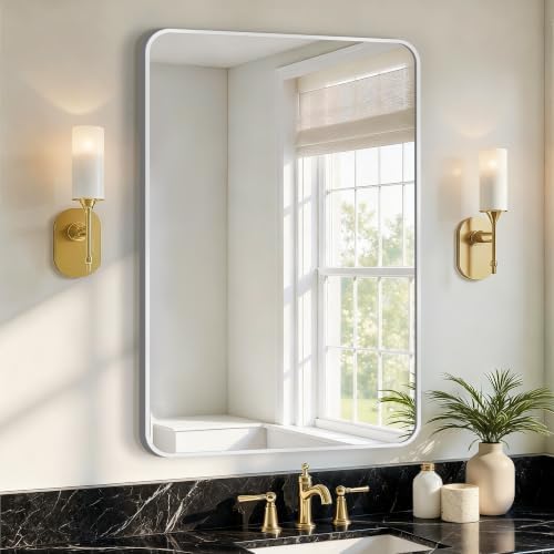 Vanity Bathroom Mirror, 30”x20” Silver Bathroom Mirror for Over Sink