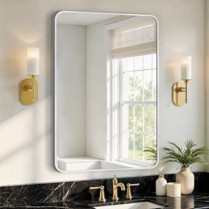 Vanity Bathroom Mirror, 30”x20” Silver Bathroom Mirror for Over Sink