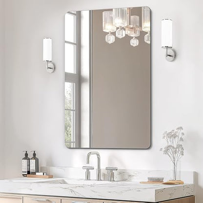 USHOWER Frameless Bathroom Mirror for Over Sink, 24x36 Inch
