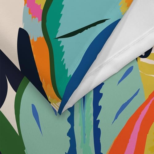 Colorful Abstract Shower Curtain, Floral Boho Modern Asthetic Plant Bathroom Curtain, Waterproof Polyester Fabric Shower Curtain Set with Hooks 72x78 Inch