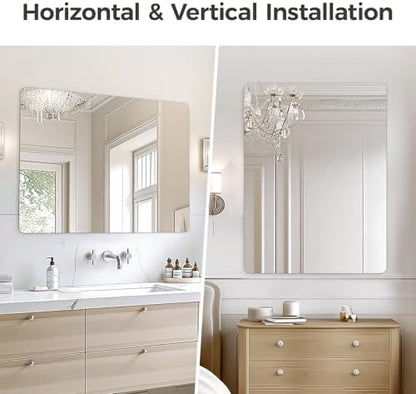 USHOWER Frameless Bathroom Mirror for Over Sink, 40x30 Inch