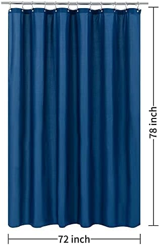 ALYVIA SPRING 72x78 Long Waterproof Fabric Shower Curtain or Liner Navy