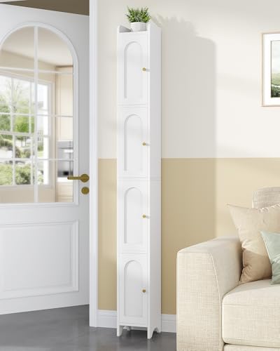 Hzuaneri 70.9" H Bathroom Storage Cabinet, Tall Corner Cabinet with 4 Doors