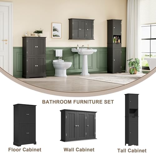 ChooChoo Laundry Cabinet with 3 Doors and Adjustable Shelves