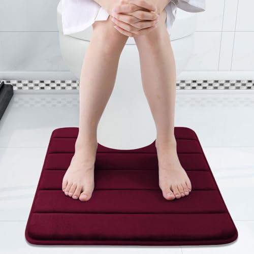 Buganda Memory Foam U-Shaped Toilet Rugs 24 x 20, Absorbent Bathroom mat