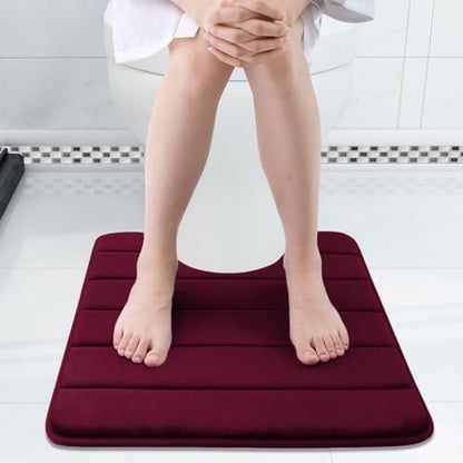 Buganda Memory Foam U-Shaped Toilet Rugs 24 x 24, Absorbent Bathroom mat