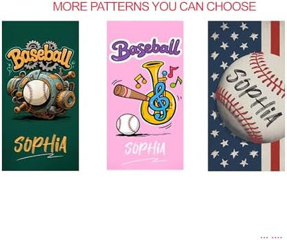 Personalized Beach Towel With Name, Custom Beach Towel with Name, Customized Baseball Microfiber Pool Towel, Quick Dry & Absorbent Swim Towel for Adult,Anniversary, Birthday, Summer Holiday,vacation