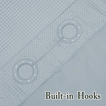 Gibelle No Hook Cloth Fog Blue Shower Curtain with Liner, 72x80