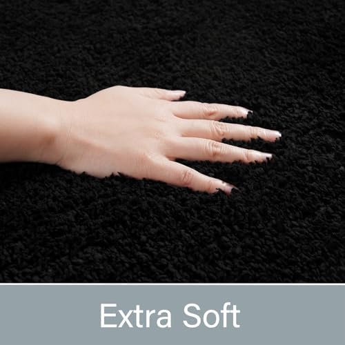 LOCHAS Bathroom Rug Runner 24x54 Inch, Bath Rugs Non Slip, Black