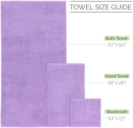 Elegant Comfort 100% Turkish Cotton Corduroy Ribbed Luxury Bath Towels 6-Piece Set, Premium Feel - Quick Dry, Highly Absorbent, Contains 2 Bath Towels, 2 Hand Towels, and 2 Washcloths, Lilac