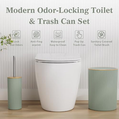 10PC Bathroom Accessories Set - Sage Green Bathroom Decor Sets