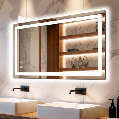 Delma 24x40 LED Bathroom Vanity Mirror with Lights, Anti-Fog, Dimmable