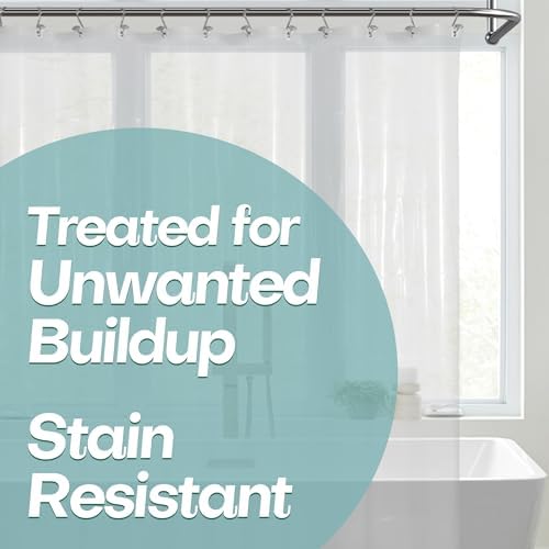 Mrs Awesome Extra Long Shower Curtain Liner with Magnets 72x84 XL, Clear