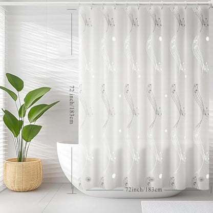 Shower Curtain Liner, 100% Waterproof Peva Shower Curtains with 3 Duty Heavy Bottom Magnets and 12 Rust Proof Grommets, 72x72 Weighted Shower Liner for Shower Stall, Bathtubs