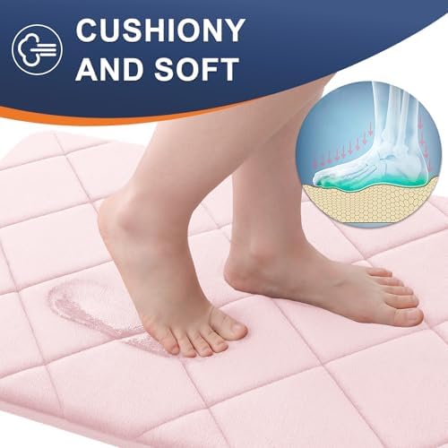 OLANLY Memory Foam Toilet Rugs U-Shaped 24x20, Ultra Soft and Absorbent