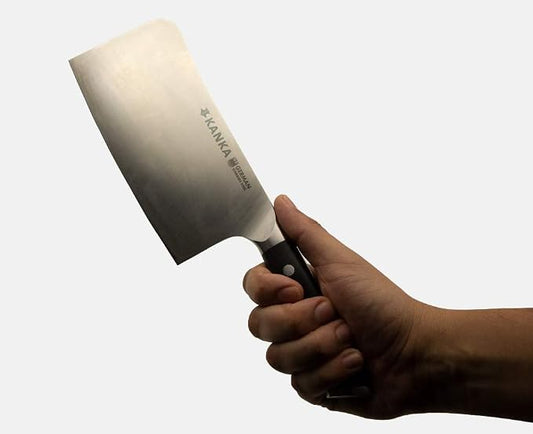 KANKA 7 inch Meat Cleaver Knife – Professional Knife for BBQ & Kitchen, Ergonomic Handle Stainless Steel Butcher for Meat, Fish & Bone Cutting - Heavy Duty Chef Chopper Razor Sharp & Rust-Resistant