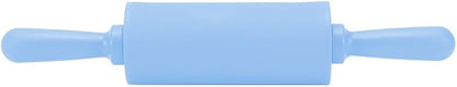 Non-Stick Silicone Rolling Pin Dough Rollers for Baking and Rolling Dough with Wooden Handle for Home Kitchen Children Cake 9 Inch(Blue)
