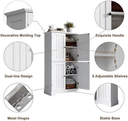 ChooChoo Bathroom Floor Cabinet with Adjustable Shelves