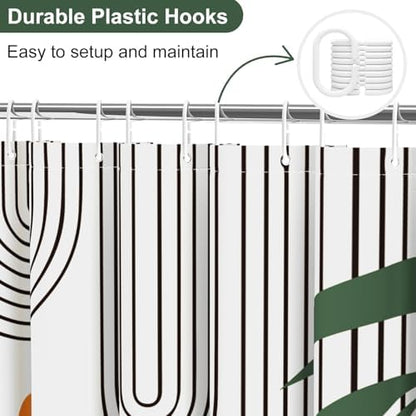 deFouliao Boho Shower Curtain, Modern Abstract Arch Waterproof Shower Curtain for Bathroom Bathtub Home Curtain Decor with Hooks, Machine Washable, 72''Wx72''L
