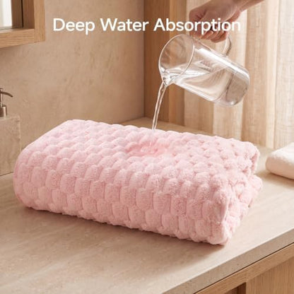 REDKISS Pink Microfiber Bath Towels Lagre, 30"x60" Super Absorbent Towels