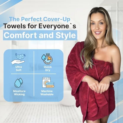 Infinitee Xclusives 100% Ring-Spun Cotton Bath Towels for Bathroom - Pack 2