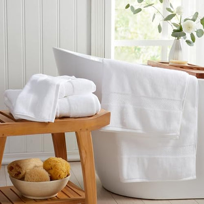 Springtree Home 100% Cotton Luxury Hotel Bath Towel Set | 6-Piece Set White