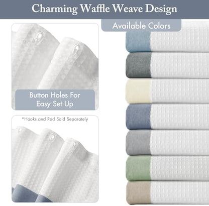 Madison Park Spa Waffle Weave Stall Shower Curtain, 36 x 72, Indigo Blue